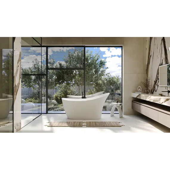 Ванна из искусственного камня ABBER Stein AS9618 белая матовая 170*75