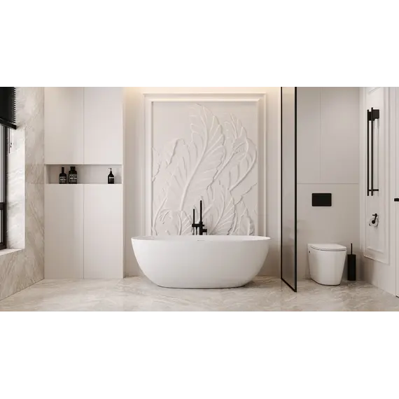 Ванна из искусственного камня ABBER Stein AS9624 белая матовая