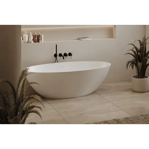 Ванна из искусственного камня ABBER Stein AS9625  белая матовая