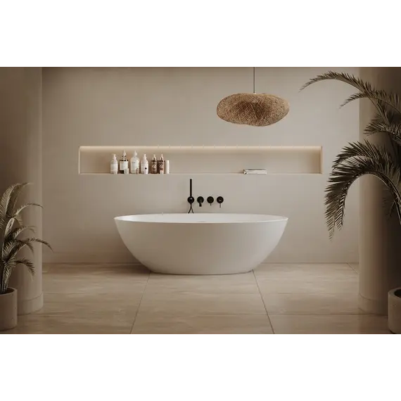 Ванна из искусственного камня ABBER Stein AS9625  белая матовая