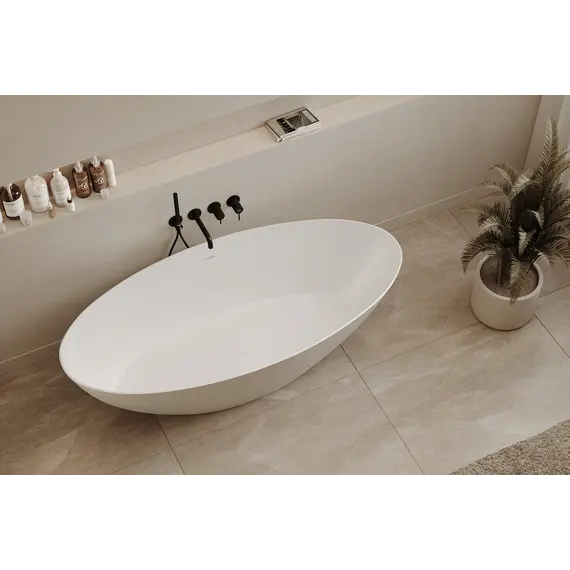 Ванна из искусственного камня ABBER Stein AS9625  белая матовая