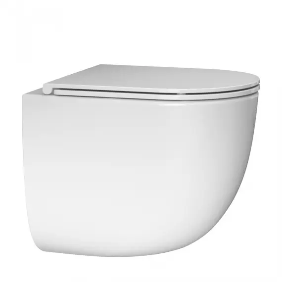 Комплект подвесной унитаз ABBER Bequem AC1132TC белый, с закрытым дном с инсталляцией AC0105 и кнопкой AC0121NG никель