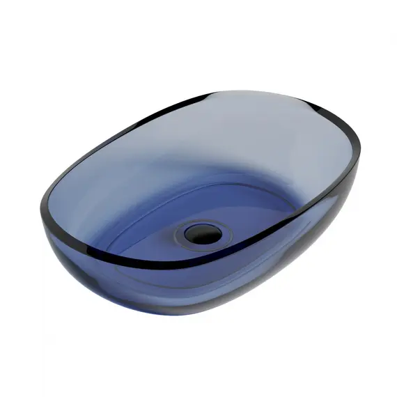 Раковина накладная прозрачная ABBER Kristall AT2805Saphir синяя