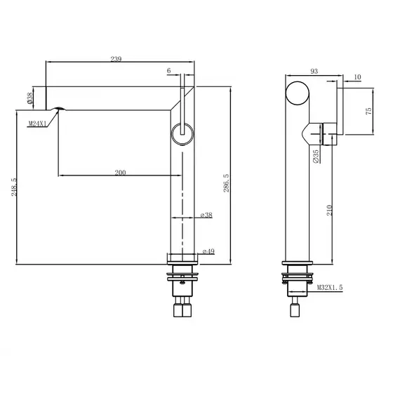 Смеситель ABBER Perfekte 316 AF8A11BG-L для раковины, золото брашированное