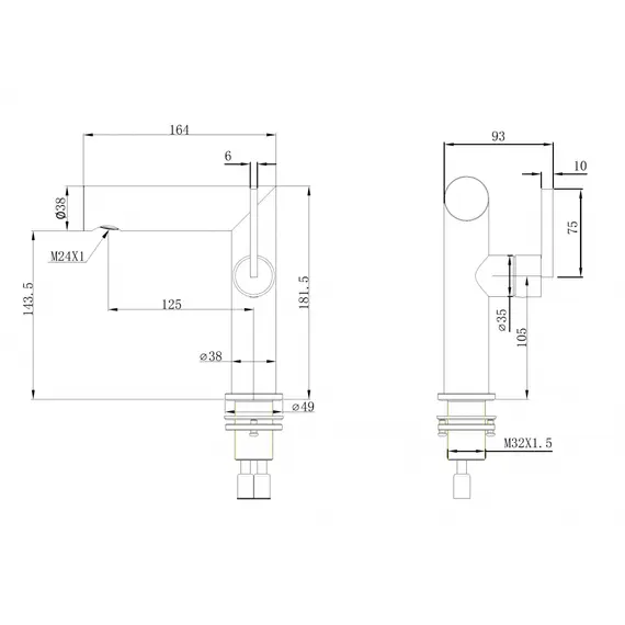 Смеситель ABBER Perfekte 316 AF8A10BG для раковины, золото брашированное