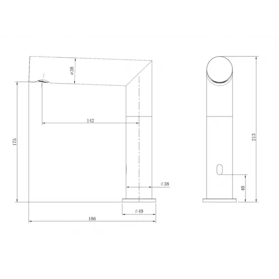 Смеситель ABBER Perfekte 316 AF8A101BGGS сенсорный для раковины, оружейная сталь брашированная
