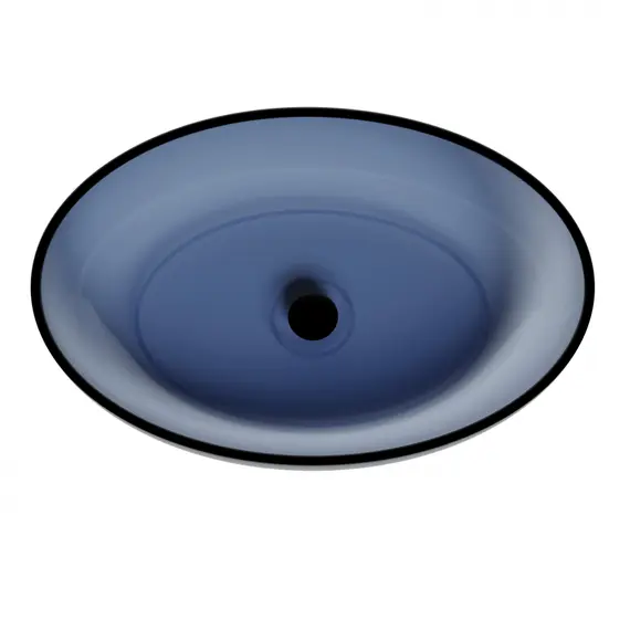 Раковина накладная прозрачная ABBER Kristall AT2801Saphir синяя