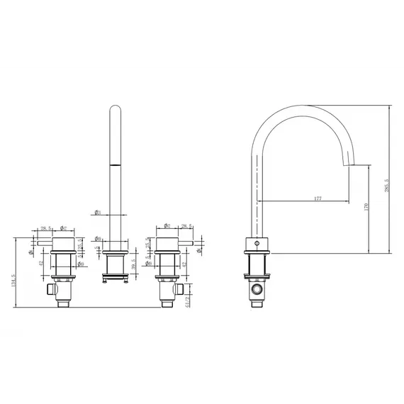 Смеситель ABBER Wasser Kreis 316 AF8108BG-M для раковины, золото брашированное