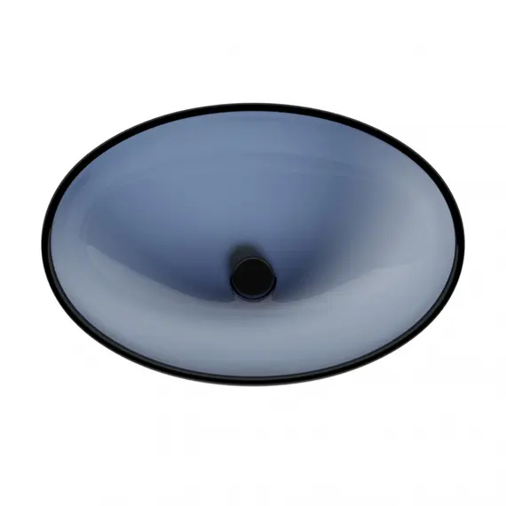 Раковина накладная прозрачная ABBER Kristall AT2802Saphir синяя
