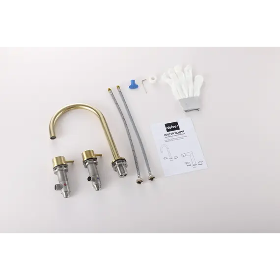 Смеситель ABBER Wasser Kreis 316 AF8108BG-M для раковины, золото брашированное