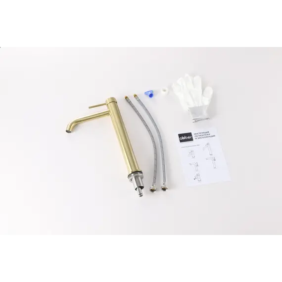 Смеситель ABBER Wasser Kreis 316 AF8111BG-L для накладной раковины, золото брашированное