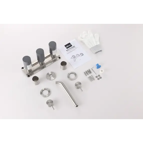 Смеситель ABBER Wasser Kreis 316 AF81123BST-L для раковины скрытого монтажа, сталь брашированная