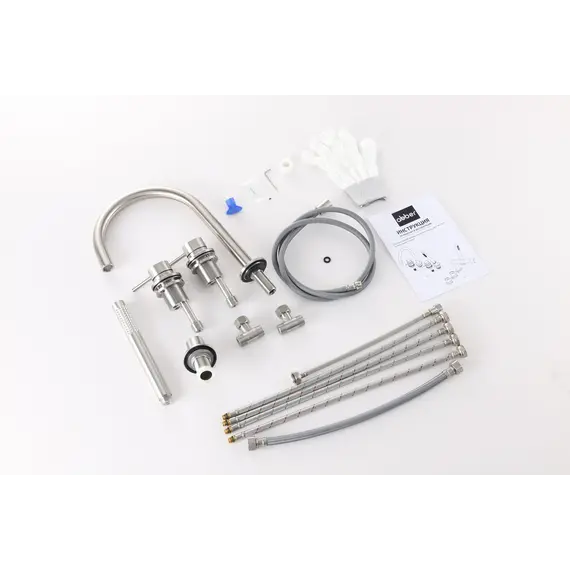 Смеситель ABBER Wasser Kreis 316 AF8113BST на борт ванны, сталь брашированная