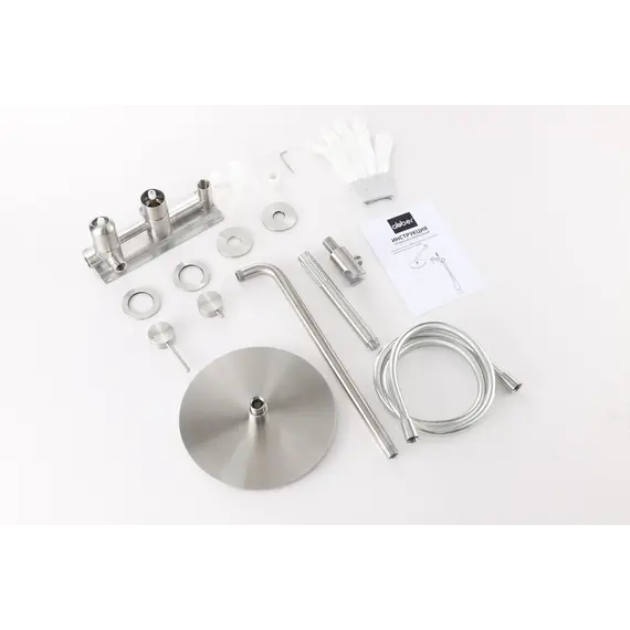 Душевая система ABBER Wasser Kreis 316 AF8118BST скрытого монтажа без излива, сталь брашированная