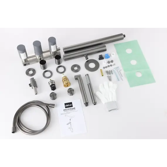 Душевая система ABBER Perfekte 316 AF8A18BGG скрытого монтажа ,  оружейная сталь брашированная