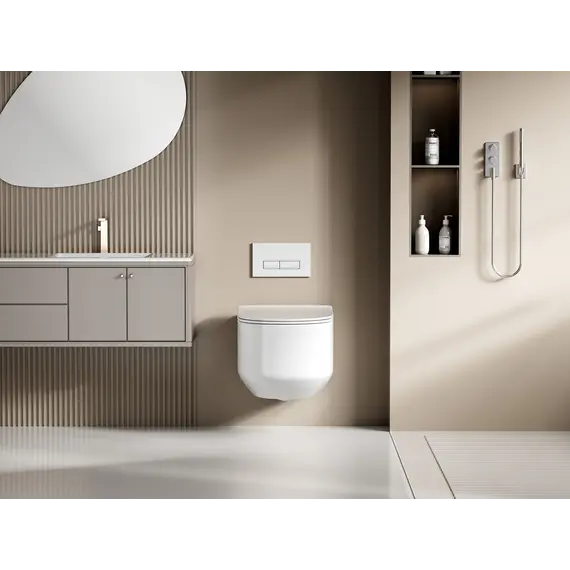 Унитаз ABBER Bequem AC1130 подвесной белый, безободковый, смыв торнадо