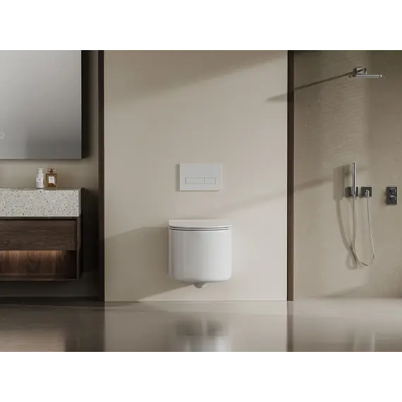 Унитаз ABBER Bequem AC1129 подвесной белый, безободковый, смыв торнадо