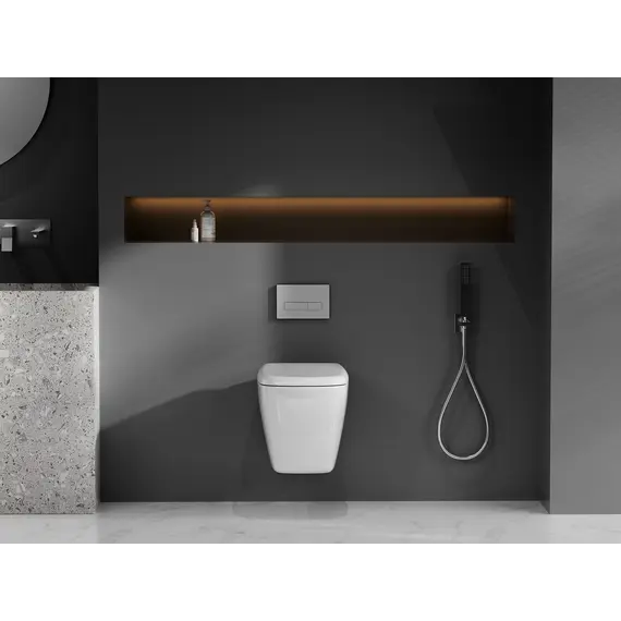 Унитаз ABBER Rechteck AC1217 подвесной белый, безободковый, смыв торнадо