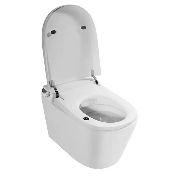 Комплект ABBER подвесной электронный унитаз-биде Bequem AC1119S белый с импульсным смывом с инсталляцией AC0101P