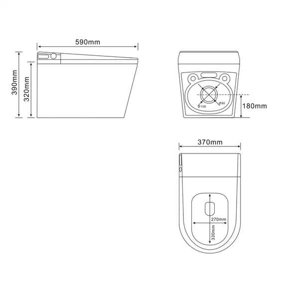 Комплект ABBER подвесной электронный унитаз-биде Bequem AC1119S с инсталляцией AC0101P2