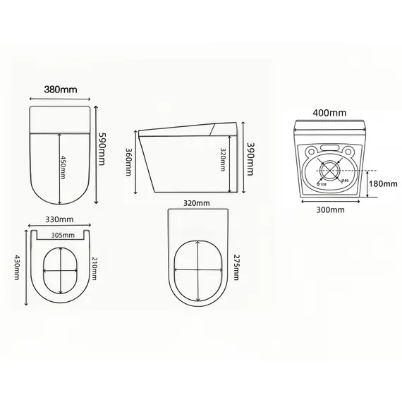 Комплект ABBER подвесной электронный унитаз-биде Bequem AC1120S с инсталляцией AC0101P2