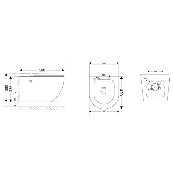 Комплект ABBER подвесной унитаз Bequem AC1108P белый с импульсным смывом с инсталляцией AC0101P