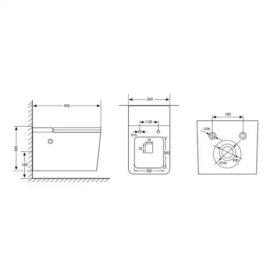 Комплект ABBER подвесной унитаз Rechteck AC1202P белый с импульсным смывом с инсталляцией AC0101P