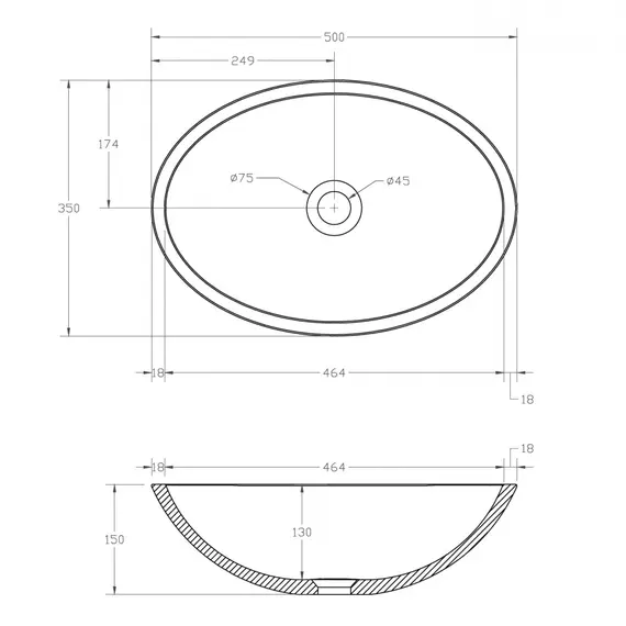 Раковина накладная прозрачная ABBER Kristall AT2802Saphir синяя