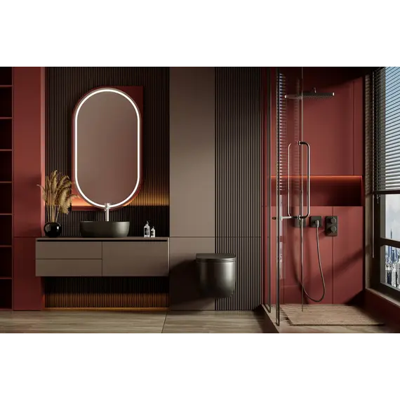 Унитаз ABBER Bequem AC1104TMB подвесной черный матовый, безободковый, смыв торнадо