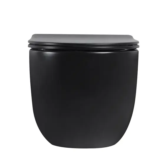 Унитаз ABBER Bequem AC1104TMB подвесной черный матовый, безободковый, смыв торнадо