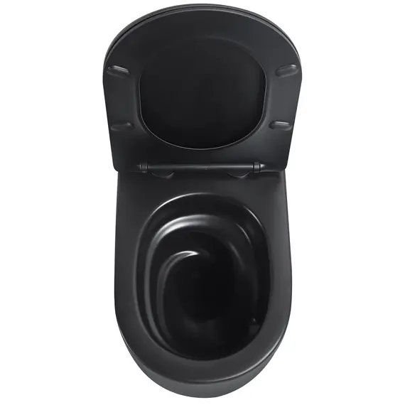 Унитаз ABBER Bequem AC1104TMB подвесной черный матовый, безободковый, смыв торнадо