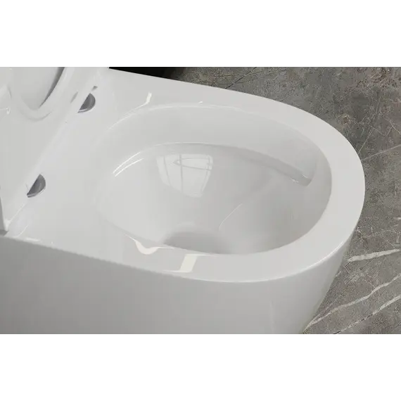 Унитаз ABBER Bequem AC1111T приставной белый, безободковый, смыв торнадо