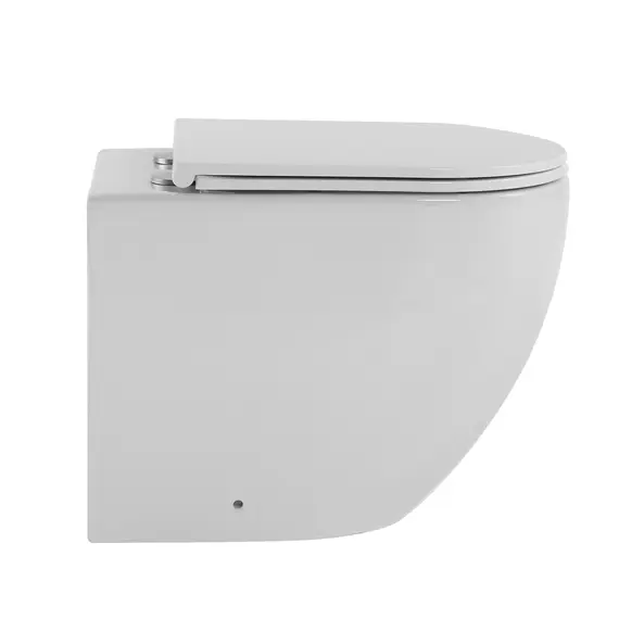 Унитаз ABBER Bequem AC1111T приставной белый, безободковый, смыв торнадо