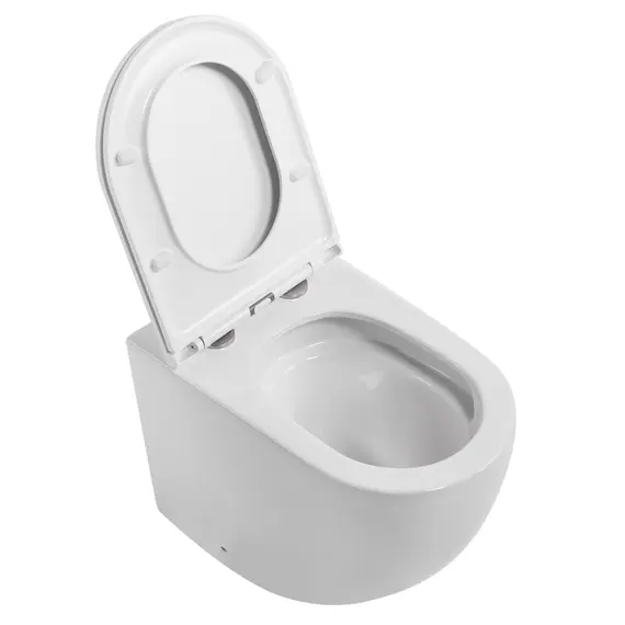 Унитаз ABBER Bequem AC1111T приставной белый, безободковый, смыв торнадо