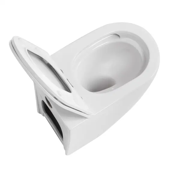 Унитаз ABBER Bequem AC1111T приставной белый, безободковый, смыв торнадо