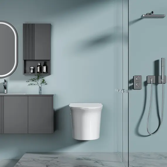 Унитаз ABBER Bequem AC1124P подвесной белый с импульсным смывом