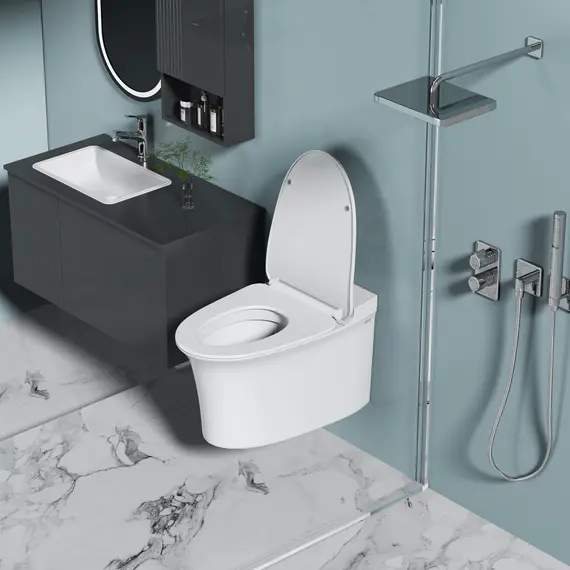 Унитаз ABBER Bequem AC1124P подвесной белый с импульсным смывом