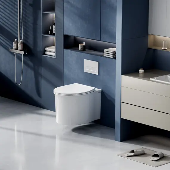 Унитаз ABBER Bequem AC1127 подвесной белый, безободковый, смыв торнадо и струйный смыв