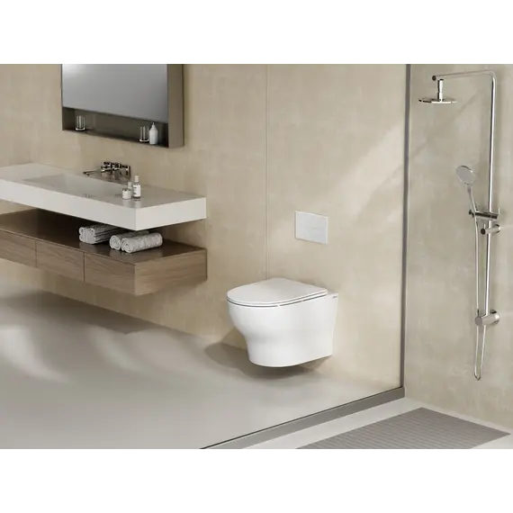 Унитаз ABBER Bequem AC1128 подвесной белый, безободковый, смыв торнадо