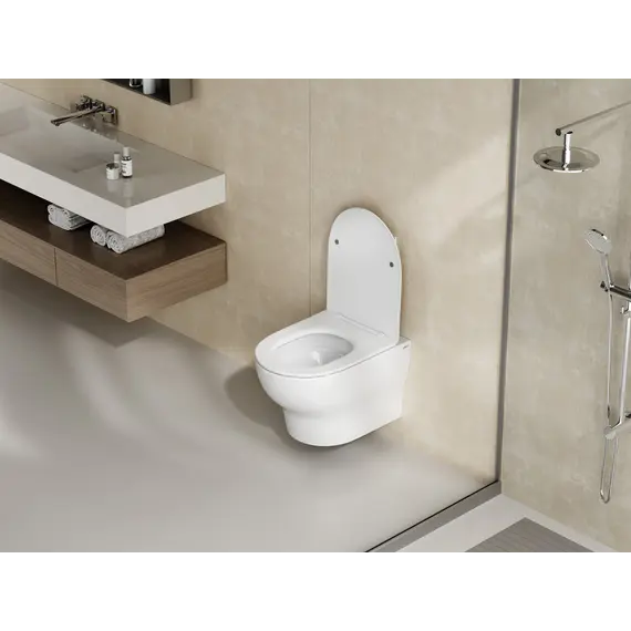 Унитаз ABBER Bequem AC1128 подвесной белый, безободковый, смыв торнадо