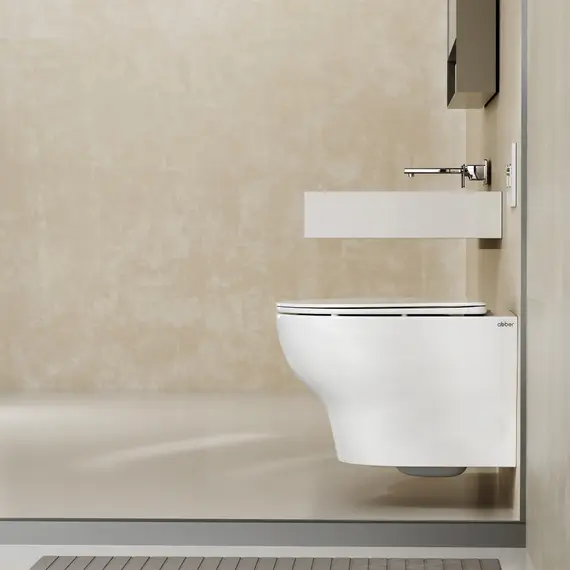 Унитаз ABBER Bequem AC1128 подвесной белый, безободковый, смыв торнадо