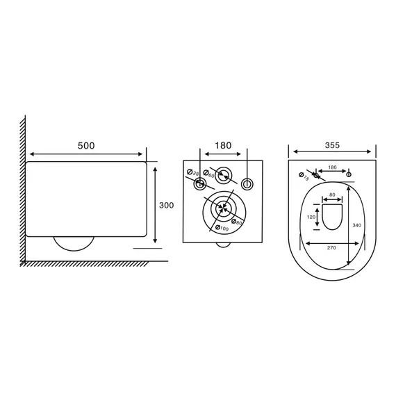 Унитаз ABBER Bequem AC1129 подвесной белый, безободковый, смыв торнадо