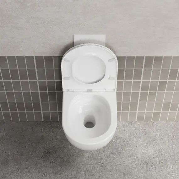 Унитаз ABBER Bequem AC1131TC подвесной белый, безободковый, смыв торнадо, с закрытым дном