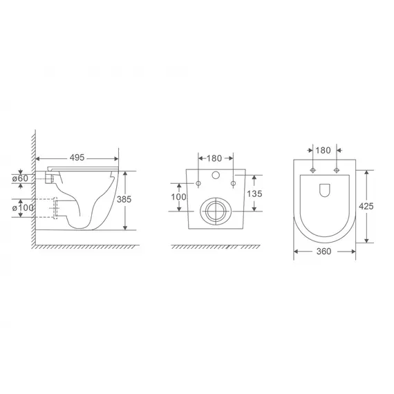 Унитаз ABBER Bequem AC1131TC подвесной белый, безободковый, смыв торнадо, с закрытым дном