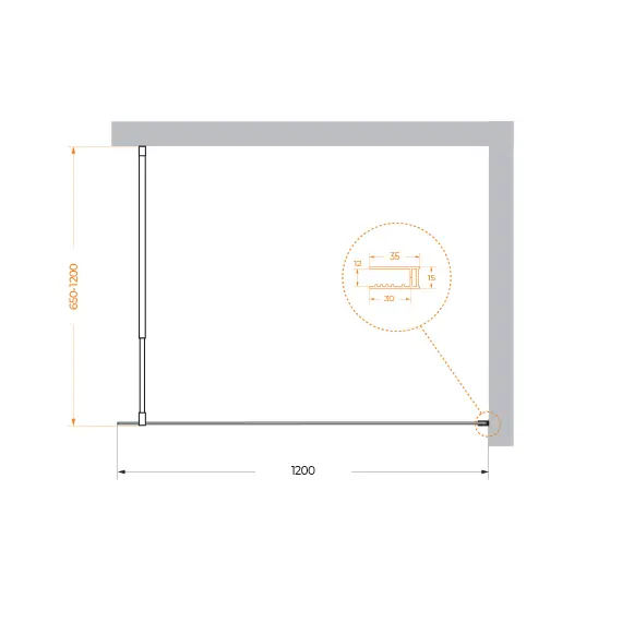 Душевая перегородка BelBagno KRAFT-L-1/C-NERO