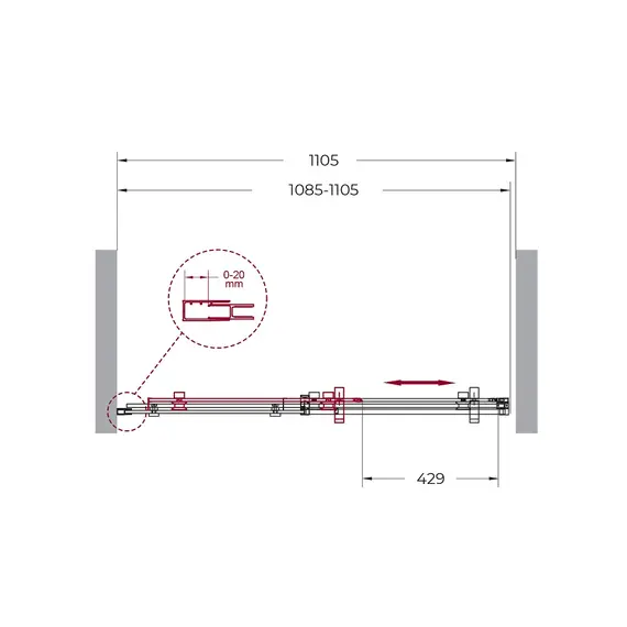 Душевая дверь BelBagno MARINO-BF-1/-C-Cr