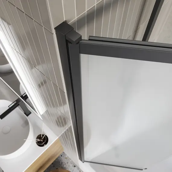 Душевая шторка на ванну BelBagno LUCE-VF-11-90/145-P-NERO рифленое