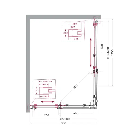 Душевой уголок BelBagno MARINO-2-AH-2-120/90-C-CR