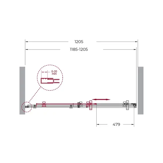 Душевая дверь BelBagno MARINO-BF-1/-C-Cr