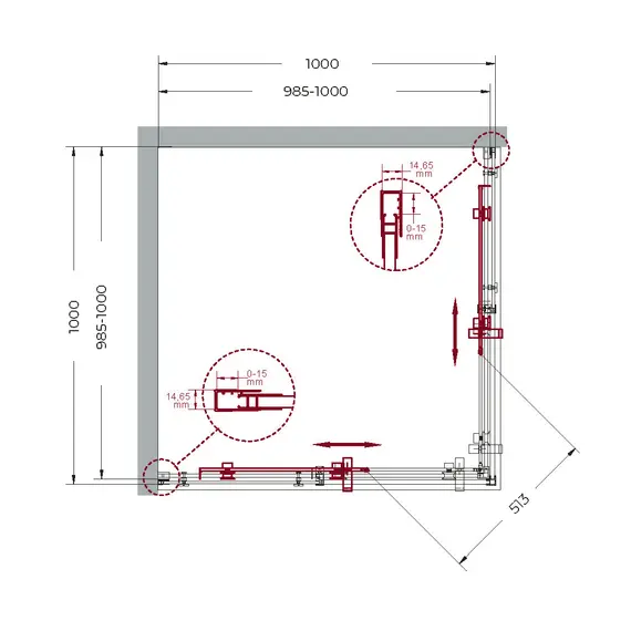 Душевой уголок BelBagno MARINO-A-2/-C-NERO